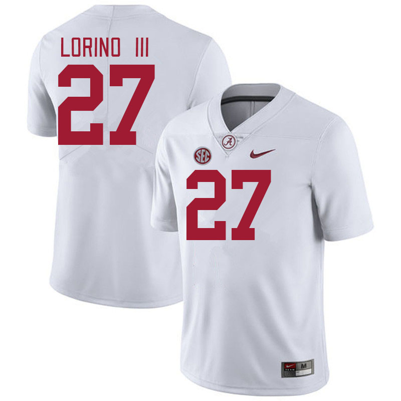 Men #27 Michael Lorino III Alabama Crimson Tide College Football Jerseys Stitched-White